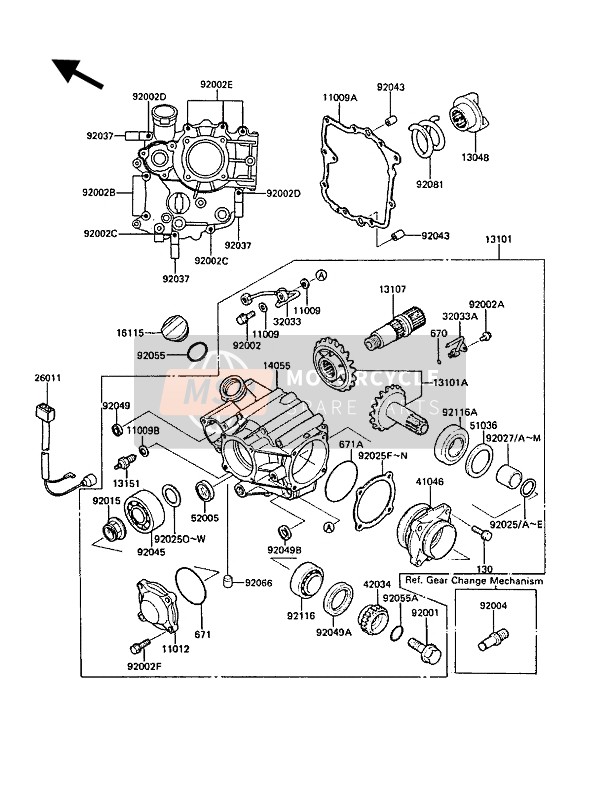 Kawasaki 1000GTR 1987 Front Bevel Gear for a 1987 Kawasaki 1000GTR