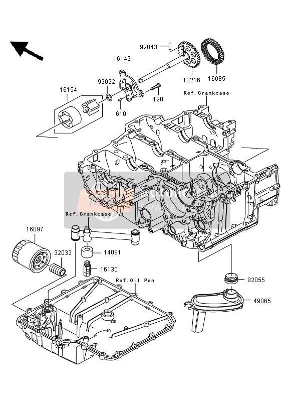 Kawasaki ZZR1400 2006 Oil Pump for a 2006 Kawasaki ZZR1400