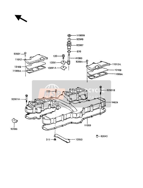 Kawasaki Z1300 1987 Cylinder Head Cover for a 1987 Kawasaki Z1300