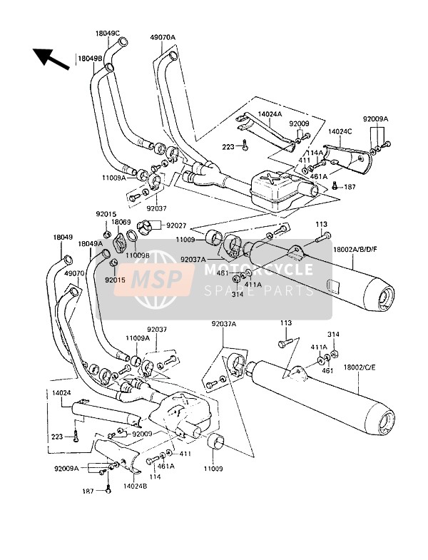 Kawasaki Z1300 1987 Muffler(S) for a 1987 Kawasaki Z1300