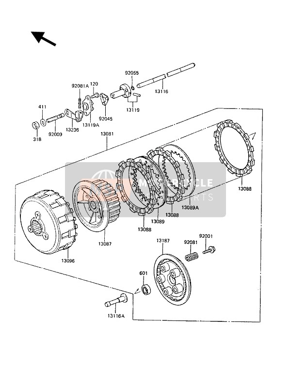 Kawasaki Z1300 1987 Clutch for a 1987 Kawasaki Z1300