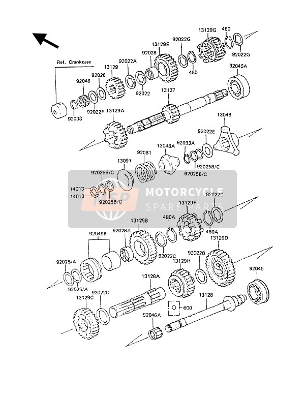 Kawasaki Z1300 1987 Transmission pour un 1987 Kawasaki Z1300