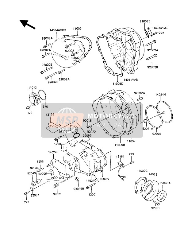 Kawasaki Z1300 1987 Engine Cover(S) for a 1987 Kawasaki Z1300