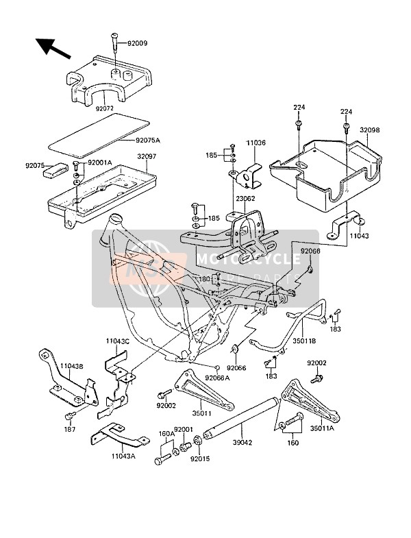 Kawasaki Z1300 1987 BATTERIEGEHÄUSE für ein 1987 Kawasaki Z1300