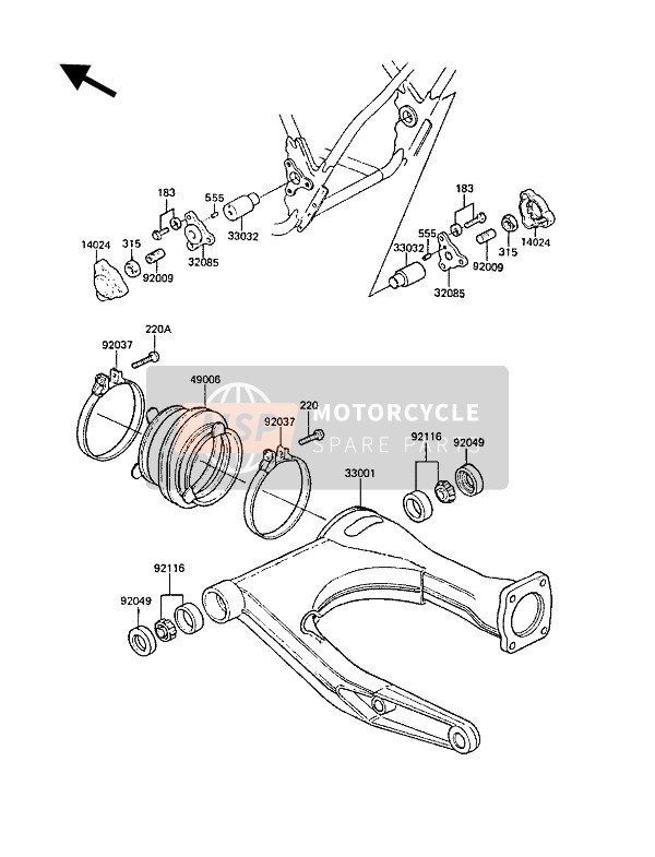 Kawasaki Z1300 1987 Swing Arm for a 1987 Kawasaki Z1300