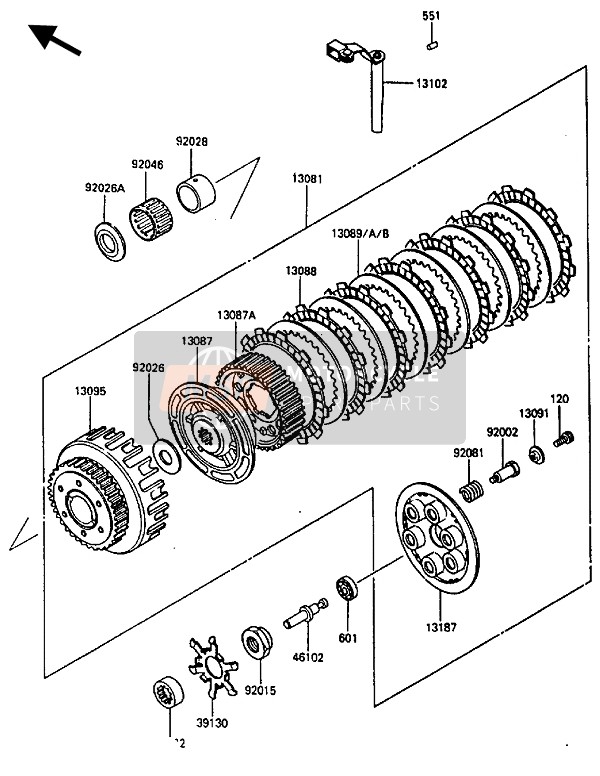 Kawasaki ZL600 1987 Clutch for a 1987 Kawasaki ZL600