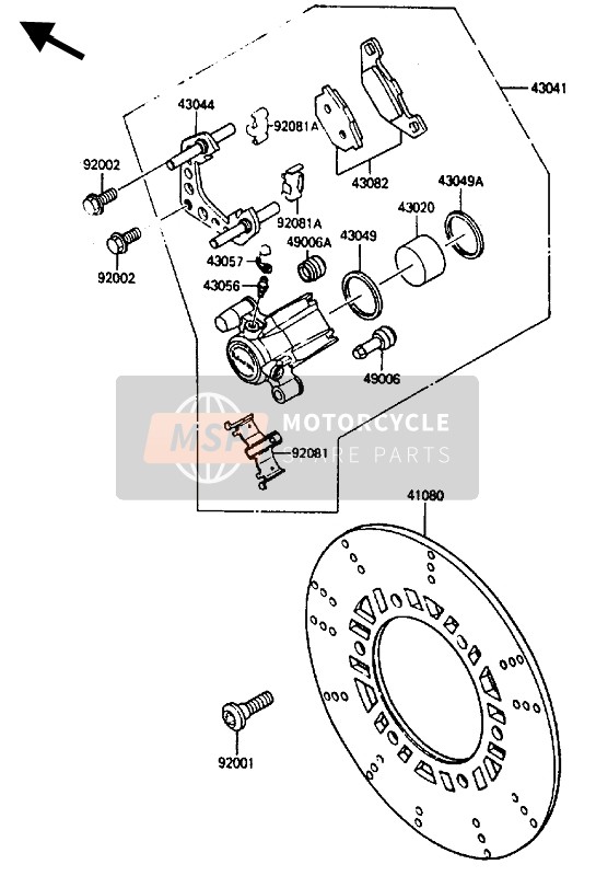 Kawasaki ZL600 1987 BREMSSATTEL VORNE für ein 1987 Kawasaki ZL600