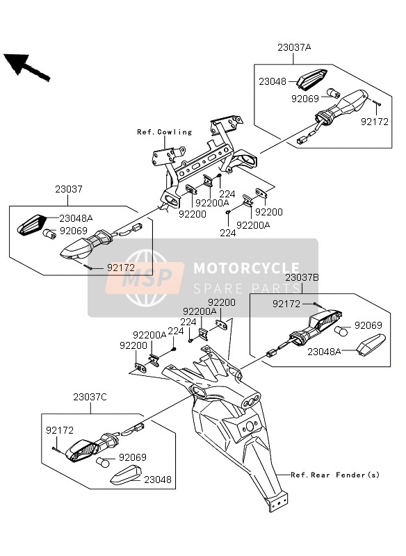 Kawasaki VERSYS 2011 BLINKER für ein 2011 Kawasaki VERSYS