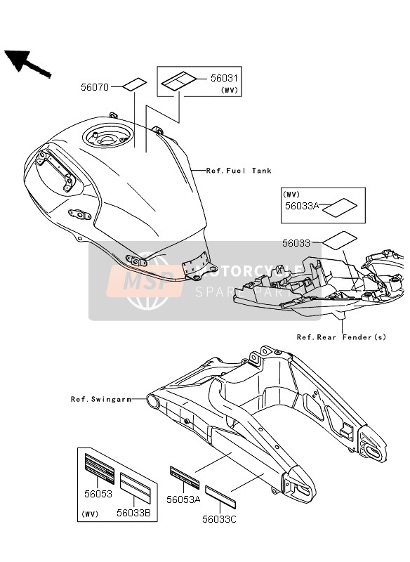 560330365, LABEL-MANUAL,Chain L, Kawasaki, 0