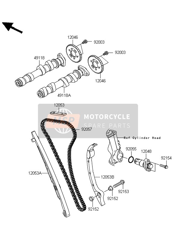 Kawasaki VERSYS ABS 2011 Camshaft & Tensioner for a 2011 Kawasaki VERSYS ABS