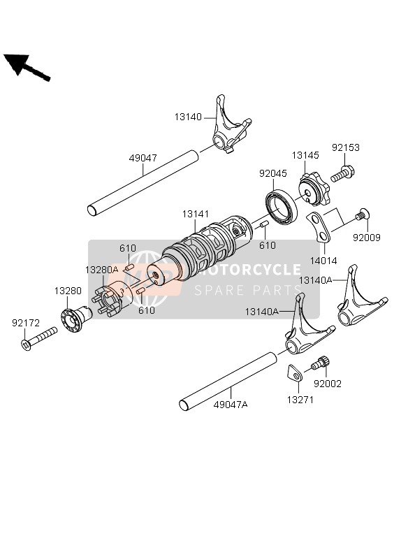 Gear Change Drum & Shift Fork