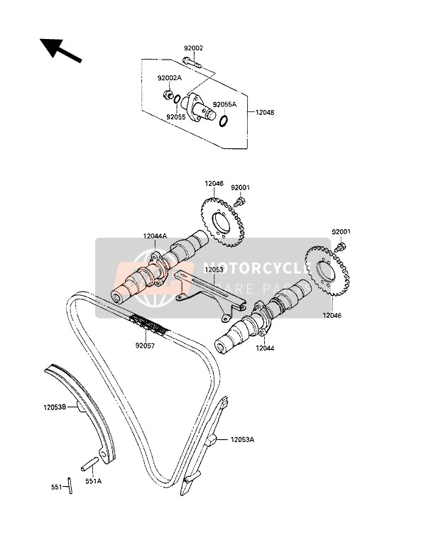 Kawasaki GPZ500S 1988 Camshaft(S) & Tensioner for a 1988 Kawasaki GPZ500S