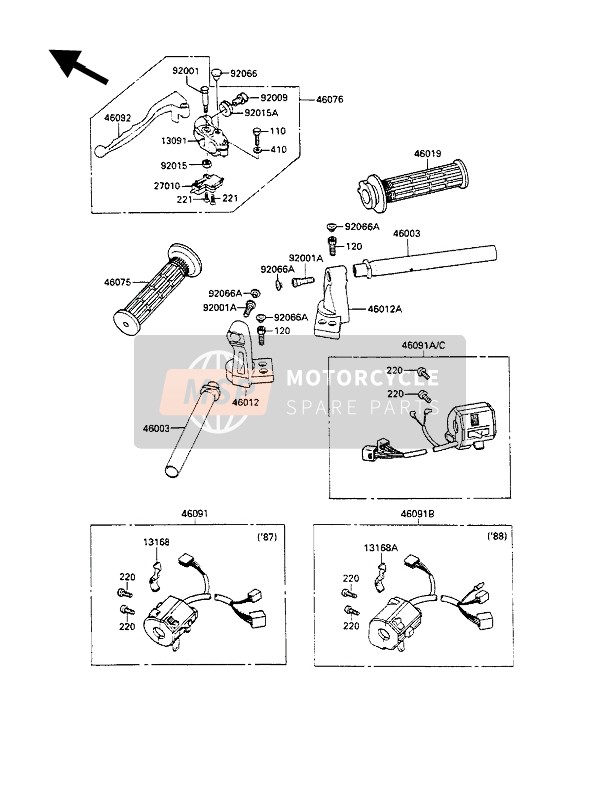 460911447, HOUSING-ASSY-CONTROL,Lh, Kawasaki, 2