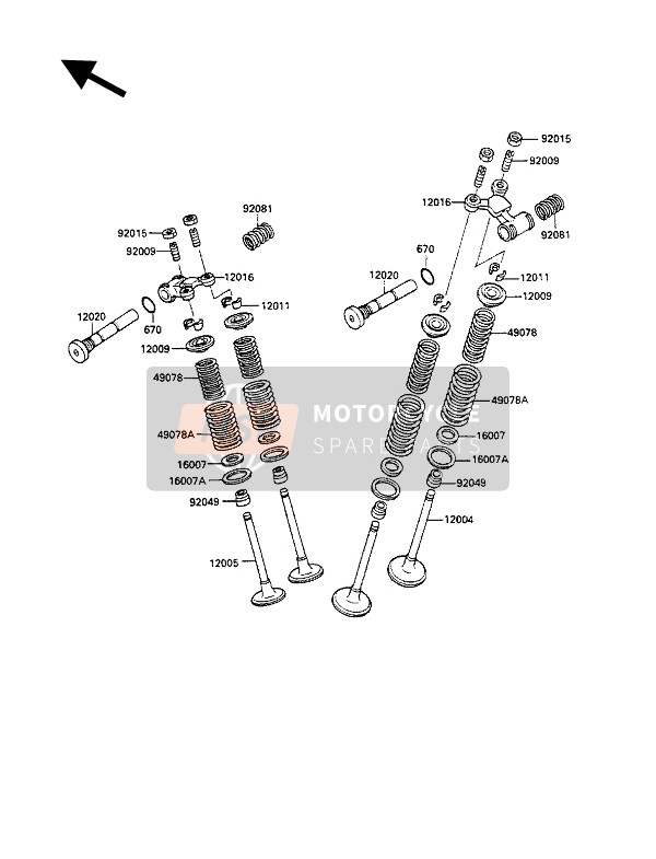 Kawasaki GPZ500S 1989 Valves for a 1989 Kawasaki GPZ500S