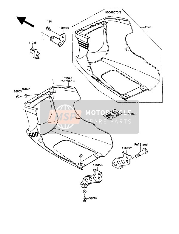 Kawasaki GPZ500S 1989 Cowling Lowers for a 1989 Kawasaki GPZ500S