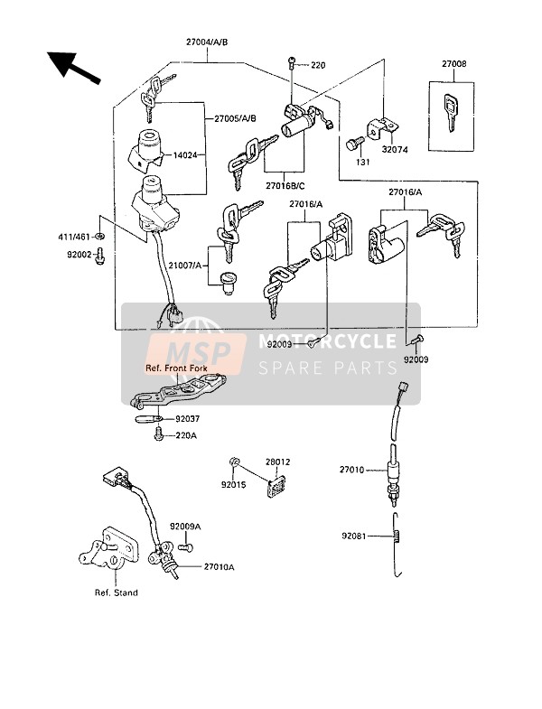 Kawasaki GPZ600R 1988 ZÜNDSCHALTER für ein 1988 Kawasaki GPZ600R