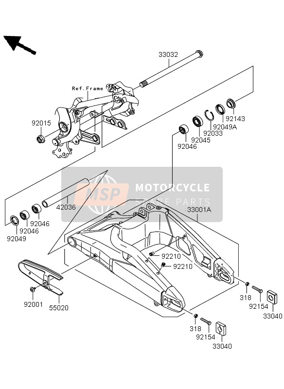 Kawasaki VERSYS ABS 2011 Swing Arm for a 2011 Kawasaki VERSYS ABS