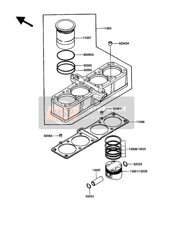 Kawasaki ZG1200-B1 1990 Cylinder & Piston for a 1990 Kawasaki ZG1200-B1