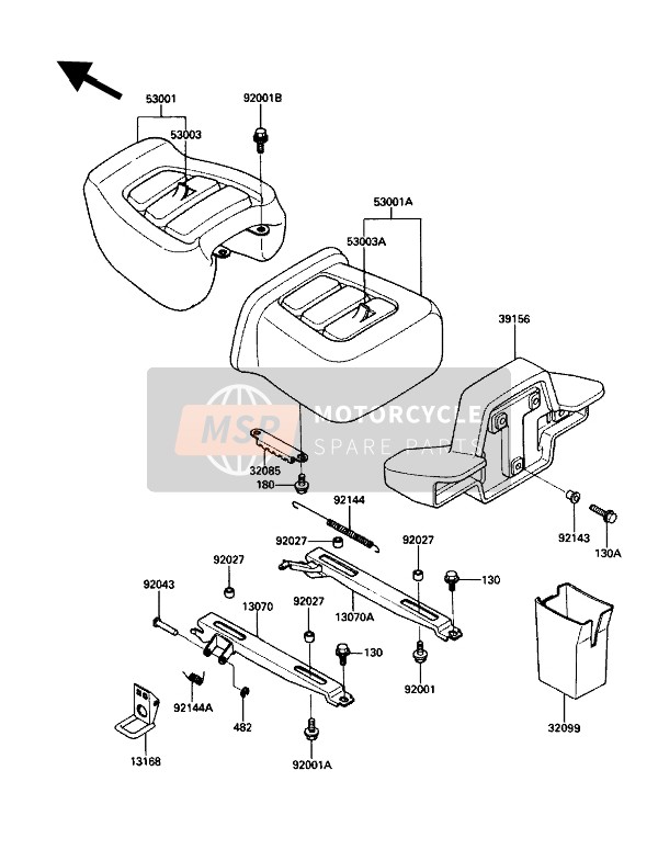 Kawasaki ZG1200-B1 1990 Asiento para un 1990 Kawasaki ZG1200-B1