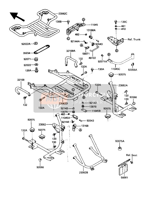 Kawasaki ZG1200-B1 1990 Accessoire (Koffer beugel) voor een 1990 Kawasaki ZG1200-B1