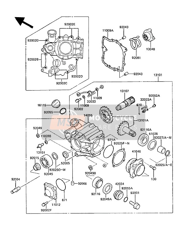 Kawasaki ZL1000 1988 Front Bevel Gear for a 1988 Kawasaki ZL1000