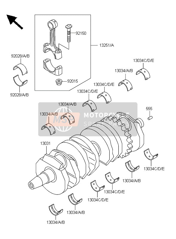 Kawasaki ZZR600 2006 Crankshaft for a 2006 Kawasaki ZZR600