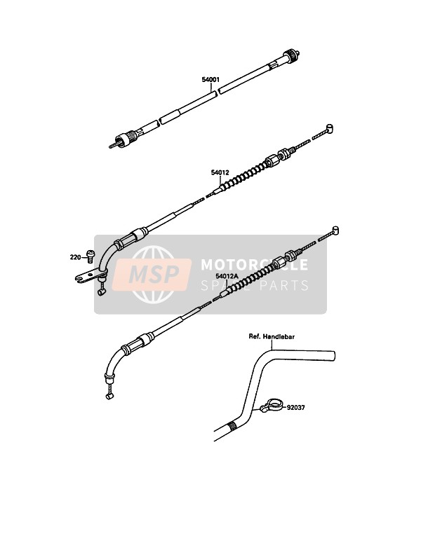 Kawasaki VN-15 1989 Kabel voor een 1989 Kawasaki VN-15