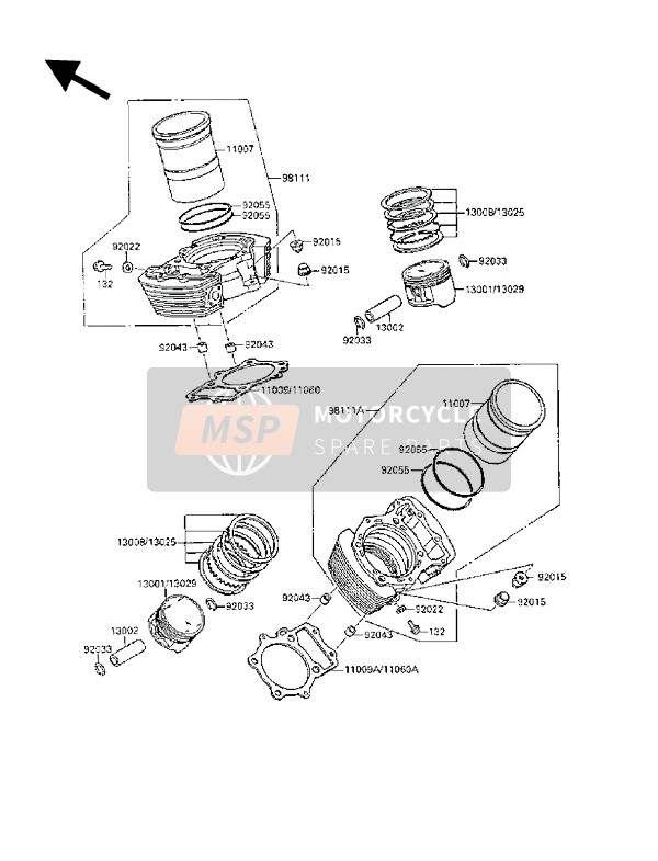 Kawasaki VN-15SE 1989 Cylinder & Piston for a 1989 Kawasaki VN-15SE