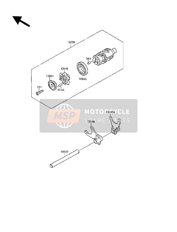 Changer de tambour & Fourchette de changement de vitesse