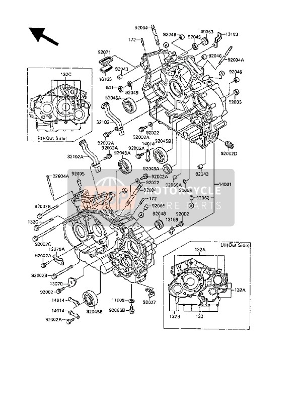 Kawasaki VN-15SE 1989 Crankcase for a 1989 Kawasaki VN-15SE