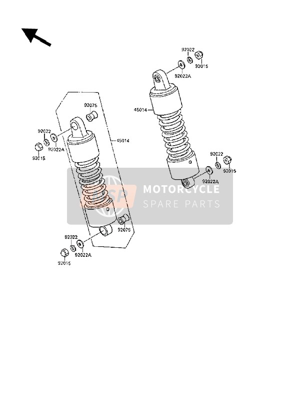 Kawasaki VN-15SE 1989 Suspension & Amortisseur pour un 1989 Kawasaki VN-15SE