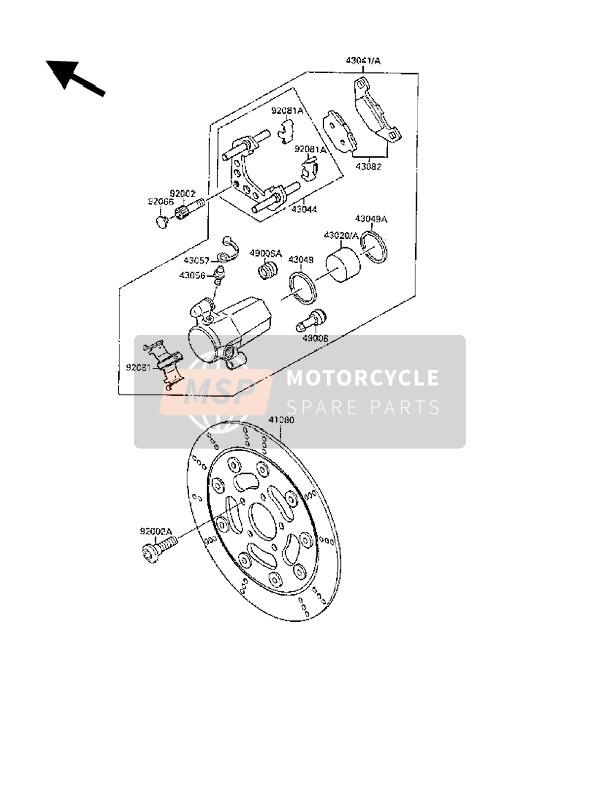 Kawasaki VN-15SE 1989 BREMSSATTEL VORNE für ein 1989 Kawasaki VN-15SE