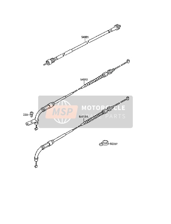 Kawasaki VN-15SE 1989 Kabel voor een 1989 Kawasaki VN-15SE