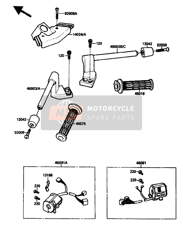 Kawasaki ZX-10 1989 Handlebar for a 1989 Kawasaki ZX-10