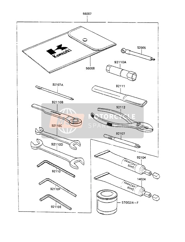 Kawasaki GPX600R 1990 Outils des propriétaires pour un 1990 Kawasaki GPX600R