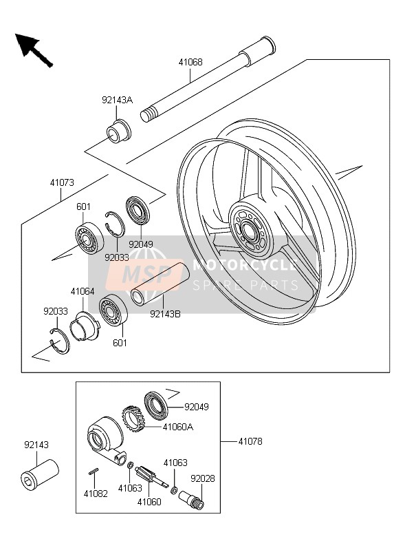 Kawasaki ZZR600 2006 Front Hub for a 2006 Kawasaki ZZR600