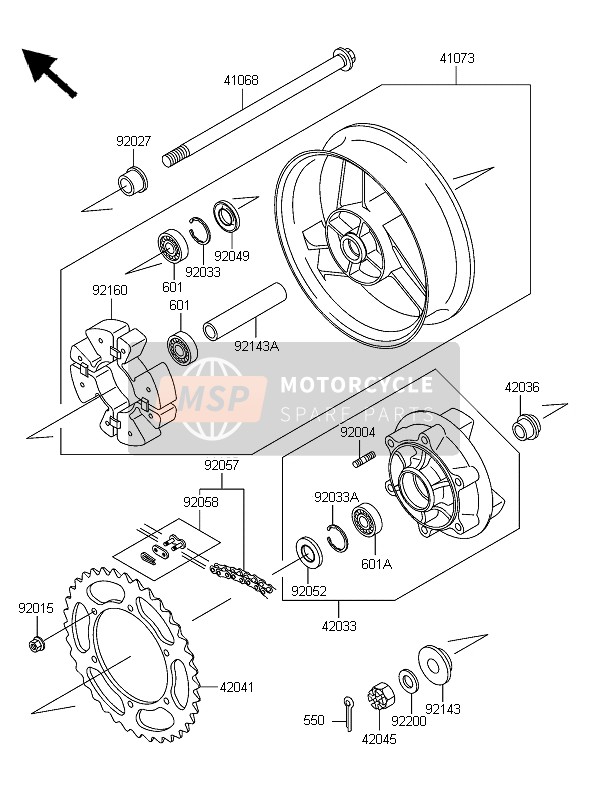 Kawasaki ZZR600 2006 Rear Hub for a 2006 Kawasaki ZZR600