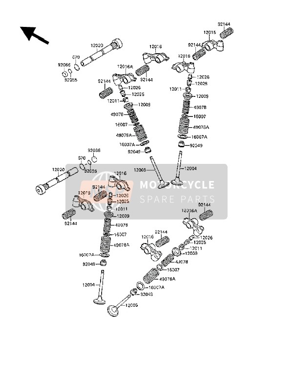 Kawasaki VN-1500SE 1990 Valvola per un 1990 Kawasaki VN-1500SE
