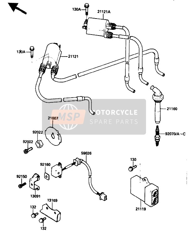 Kawasaki ZX-10 1990 Ignition Coil for a 1990 Kawasaki ZX-10