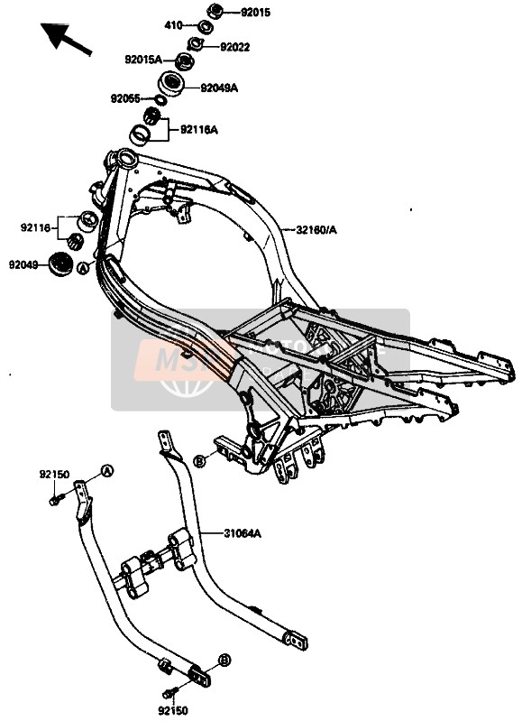 Kawasaki ZX-10 1990 Frame for a 1990 Kawasaki ZX-10