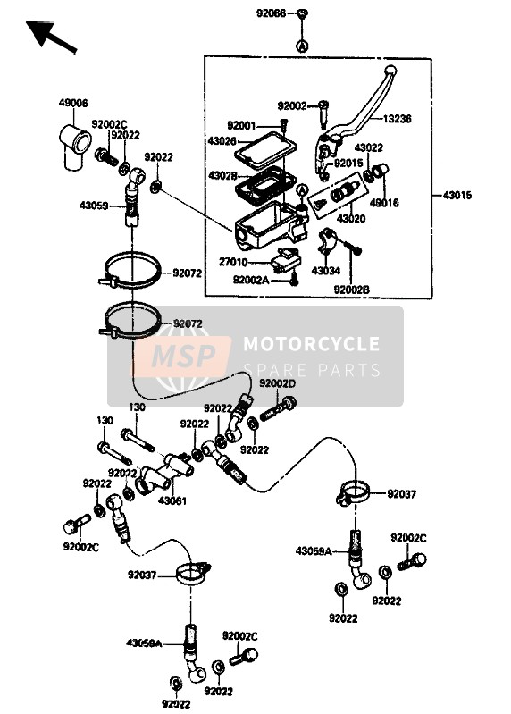 Kawasaki ZX-10 1990 HAUPTZYLINDER VORNE für ein 1990 Kawasaki ZX-10