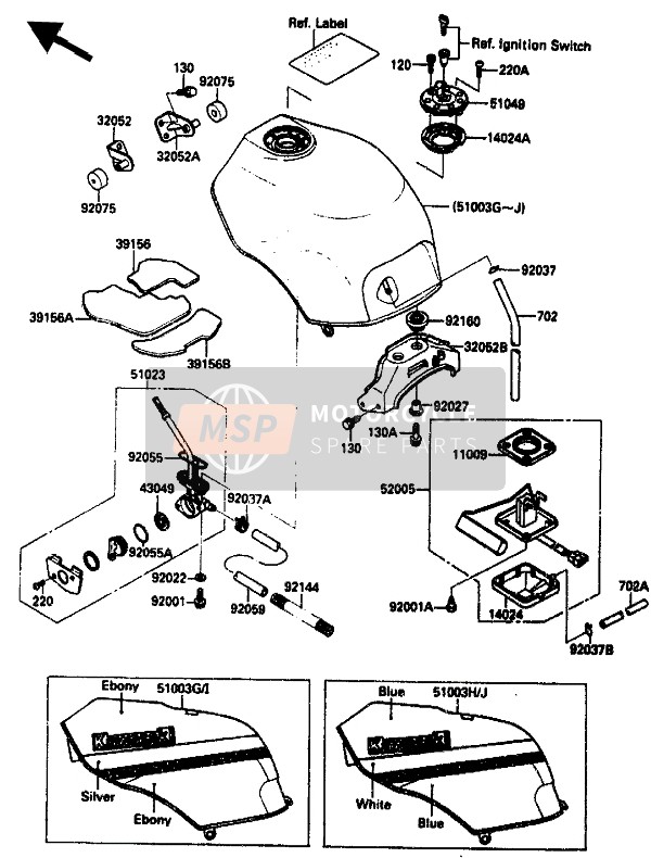 Kawasaki ZX-10 1990 Fuel Tank for a 1990 Kawasaki ZX-10