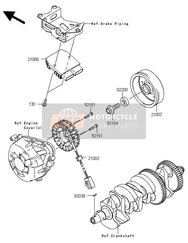 210030129, Stator, Kawasaki, 0