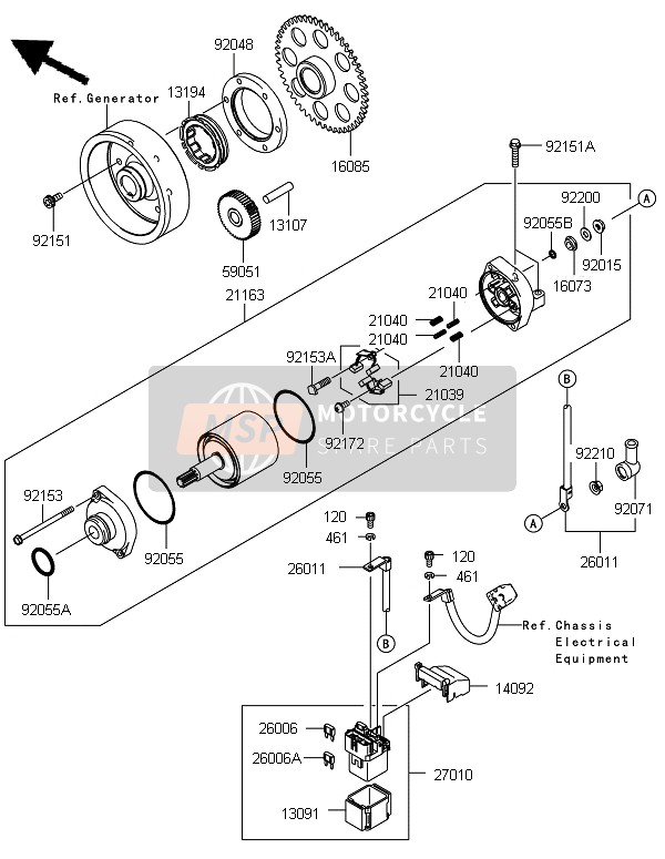 Kawasaki VERSYS 1000 2012 Motor de arranque para un 2012 Kawasaki VERSYS 1000