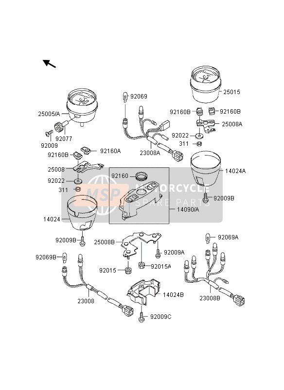 230081460, SOCKET-ASSY,Speedometer, Kawasaki, 0