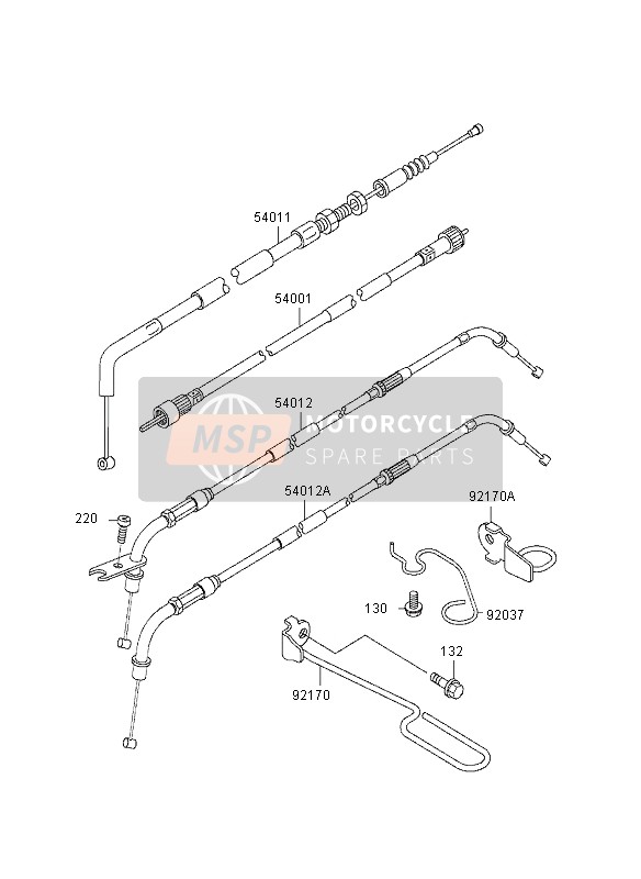 540111335, CABLE-CLUTCH, Kawasaki, 2