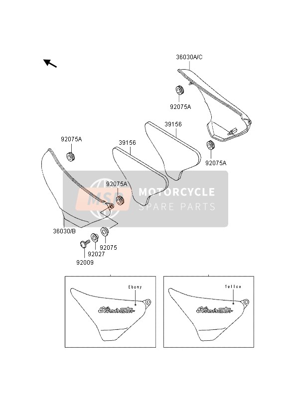 Kawasaki ELIMINATOR 600 1995 Side Covers for a 1995 Kawasaki ELIMINATOR 600