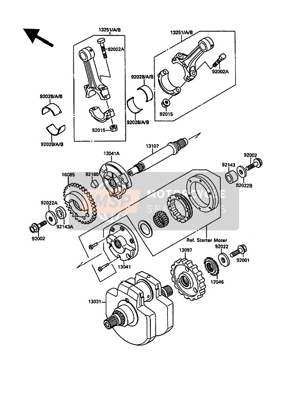 Kawasaki VN-15 1991 Crankshaft for a 1991 Kawasaki VN-15