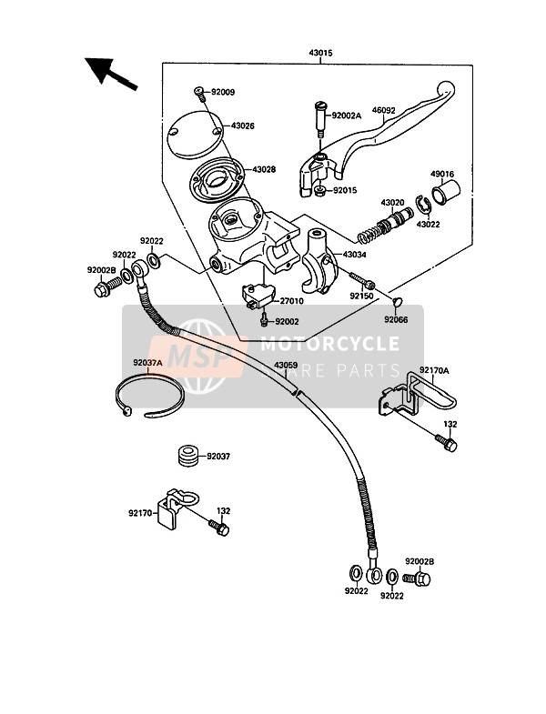 Kawasaki VN-15 1991 Front Master Cylinder for a 1991 Kawasaki VN-15