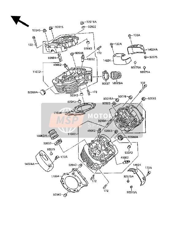 Kawasaki VN-15SE 1991 Cylinder Head for a 1991 Kawasaki VN-15SE